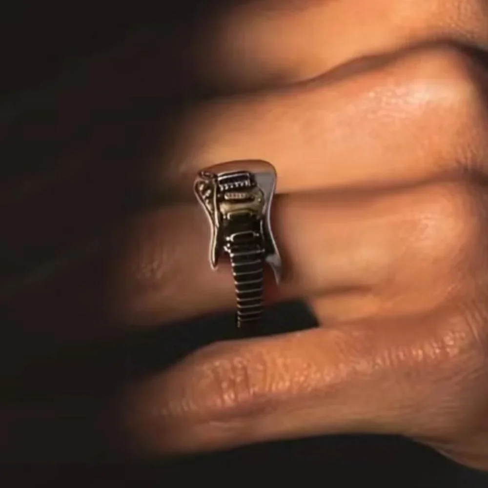 Boho Rocker Guitar Spoon Ring #841 - Picture 4 of 6